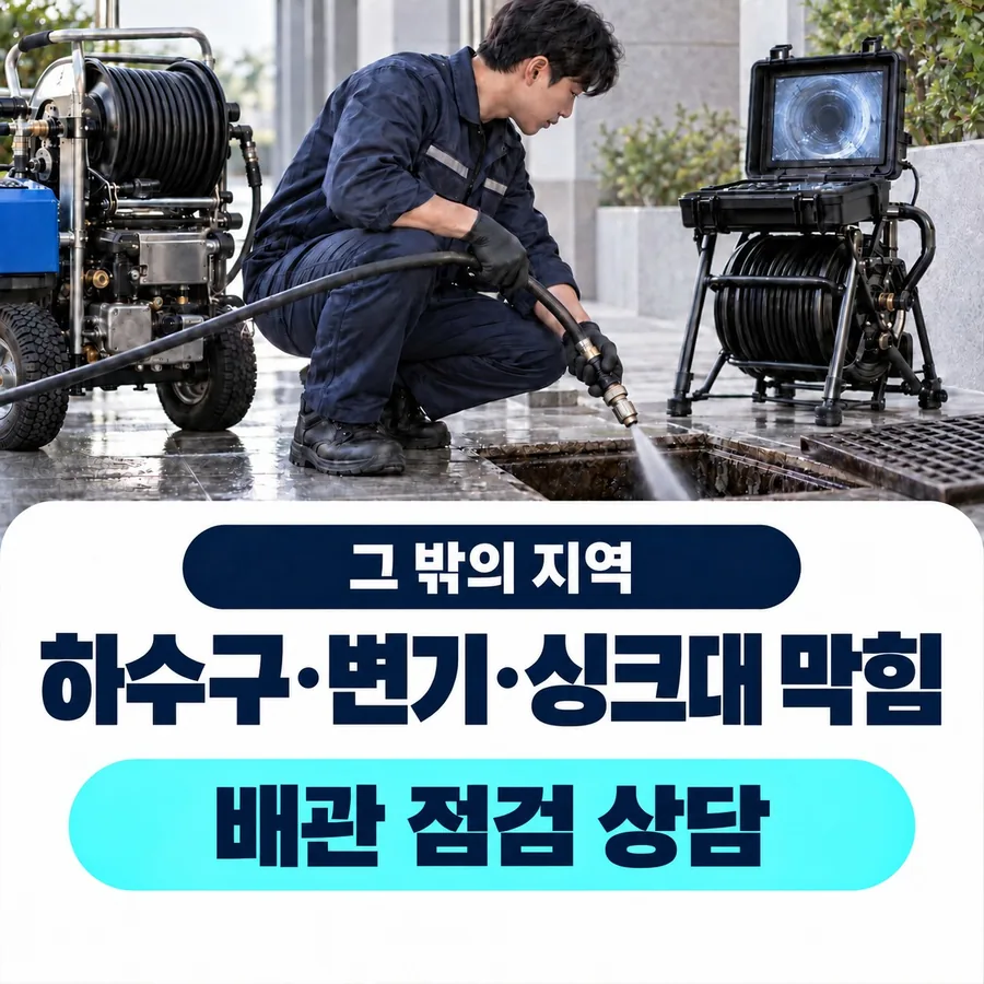 그 밖의 지역 하수구·변기·싱크대 막힘 배관 점검 상담, 부산·대구·광주·대전 등